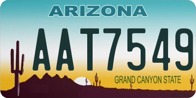 AZ license plate AAT7549