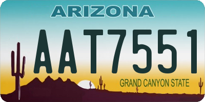 AZ license plate AAT7551
