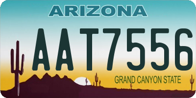 AZ license plate AAT7556