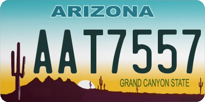 AZ license plate AAT7557