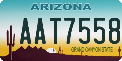 AZ license plate AAT7558