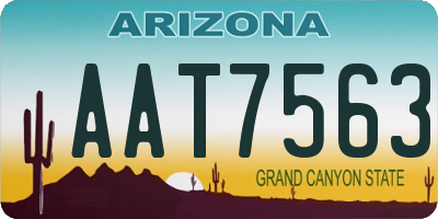 AZ license plate AAT7563