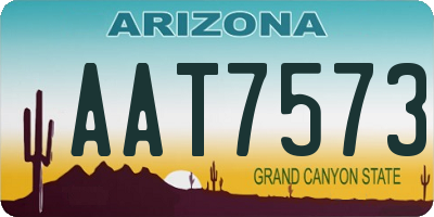 AZ license plate AAT7573