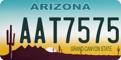 AZ license plate AAT7575