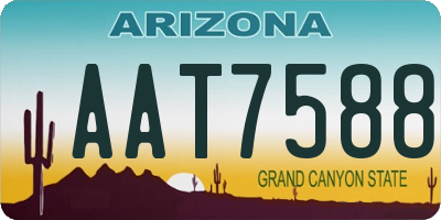 AZ license plate AAT7588