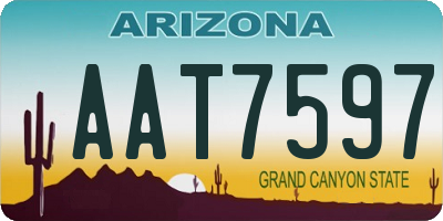 AZ license plate AAT7597