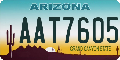 AZ license plate AAT7605