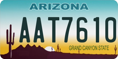 AZ license plate AAT7610