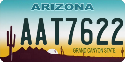 AZ license plate AAT7622