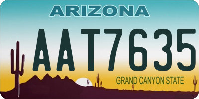 AZ license plate AAT7635
