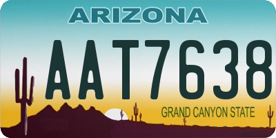 AZ license plate AAT7638