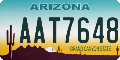 AZ license plate AAT7648