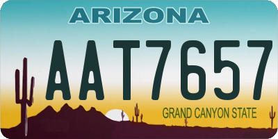 AZ license plate AAT7657