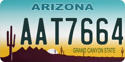 AZ license plate AAT7664