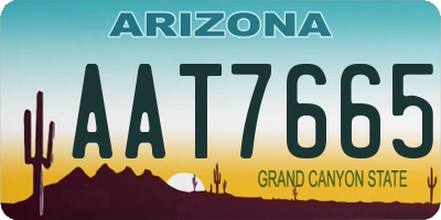 AZ license plate AAT7665