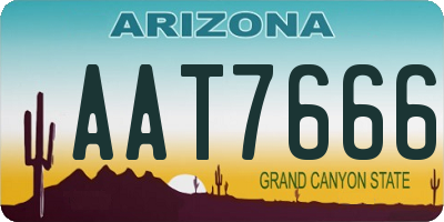 AZ license plate AAT7666