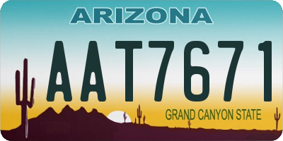 AZ license plate AAT7671