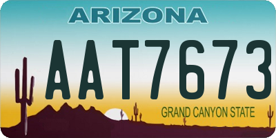 AZ license plate AAT7673