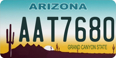AZ license plate AAT7680