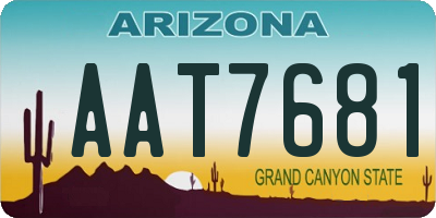 AZ license plate AAT7681