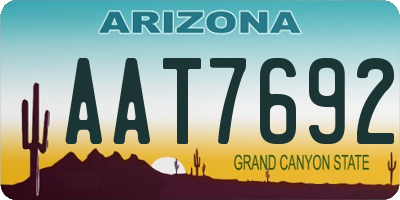 AZ license plate AAT7692