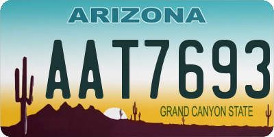 AZ license plate AAT7693
