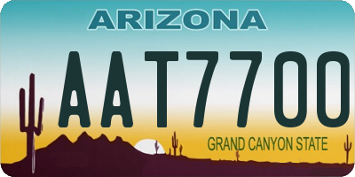 AZ license plate AAT7700