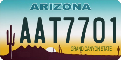 AZ license plate AAT7701
