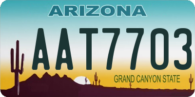 AZ license plate AAT7703