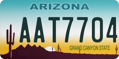 AZ license plate AAT7704