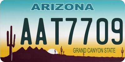 AZ license plate AAT7709