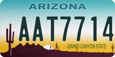 AZ license plate AAT7714