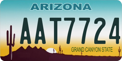 AZ license plate AAT7724