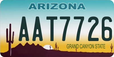 AZ license plate AAT7726