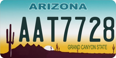 AZ license plate AAT7728