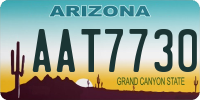 AZ license plate AAT7730