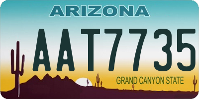 AZ license plate AAT7735