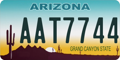 AZ license plate AAT7744