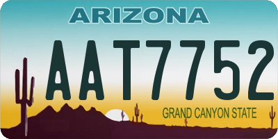 AZ license plate AAT7752