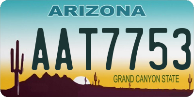 AZ license plate AAT7753