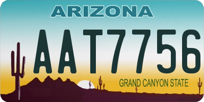 AZ license plate AAT7756