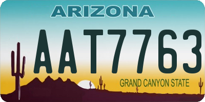 AZ license plate AAT7763