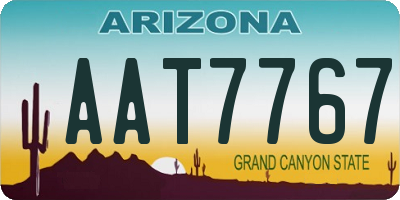 AZ license plate AAT7767
