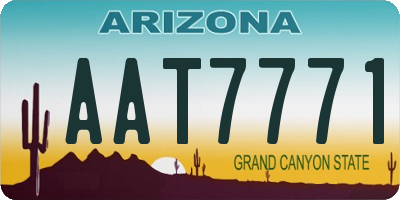 AZ license plate AAT7771
