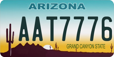 AZ license plate AAT7776