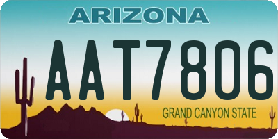 AZ license plate AAT7806