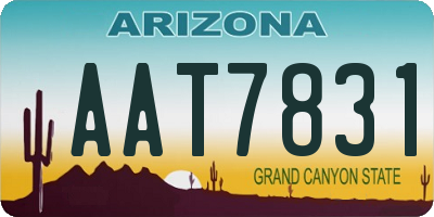 AZ license plate AAT7831