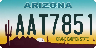 AZ license plate AAT7851