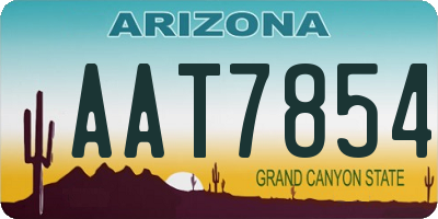 AZ license plate AAT7854
