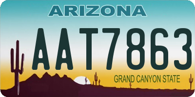 AZ license plate AAT7863